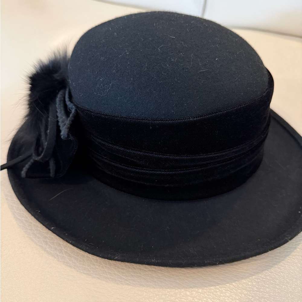 Galliano Sorbatti Black Wool Hat